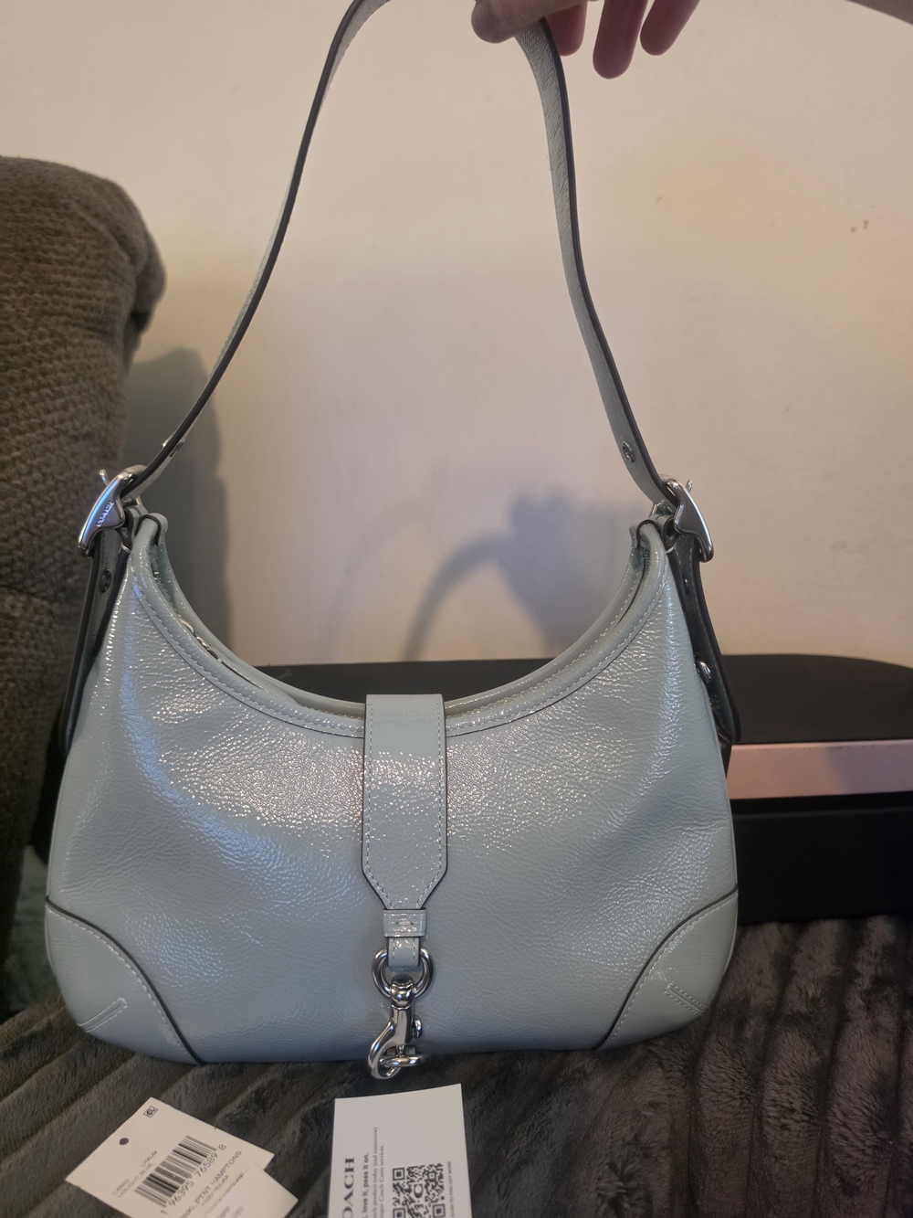 Light Blue Coach Hampton Hobo New